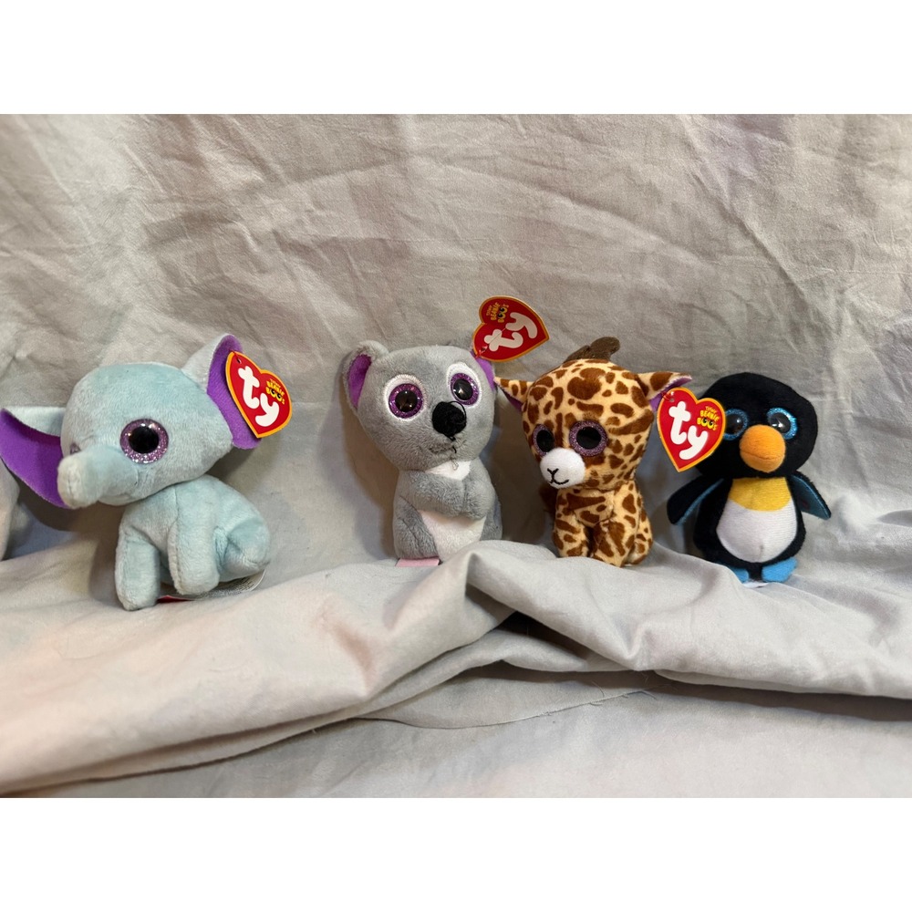 Ty‎ Teenie Beanie Boos McDonalds Set Peanut Mel Twigs Waddle Plush 4pc Lot